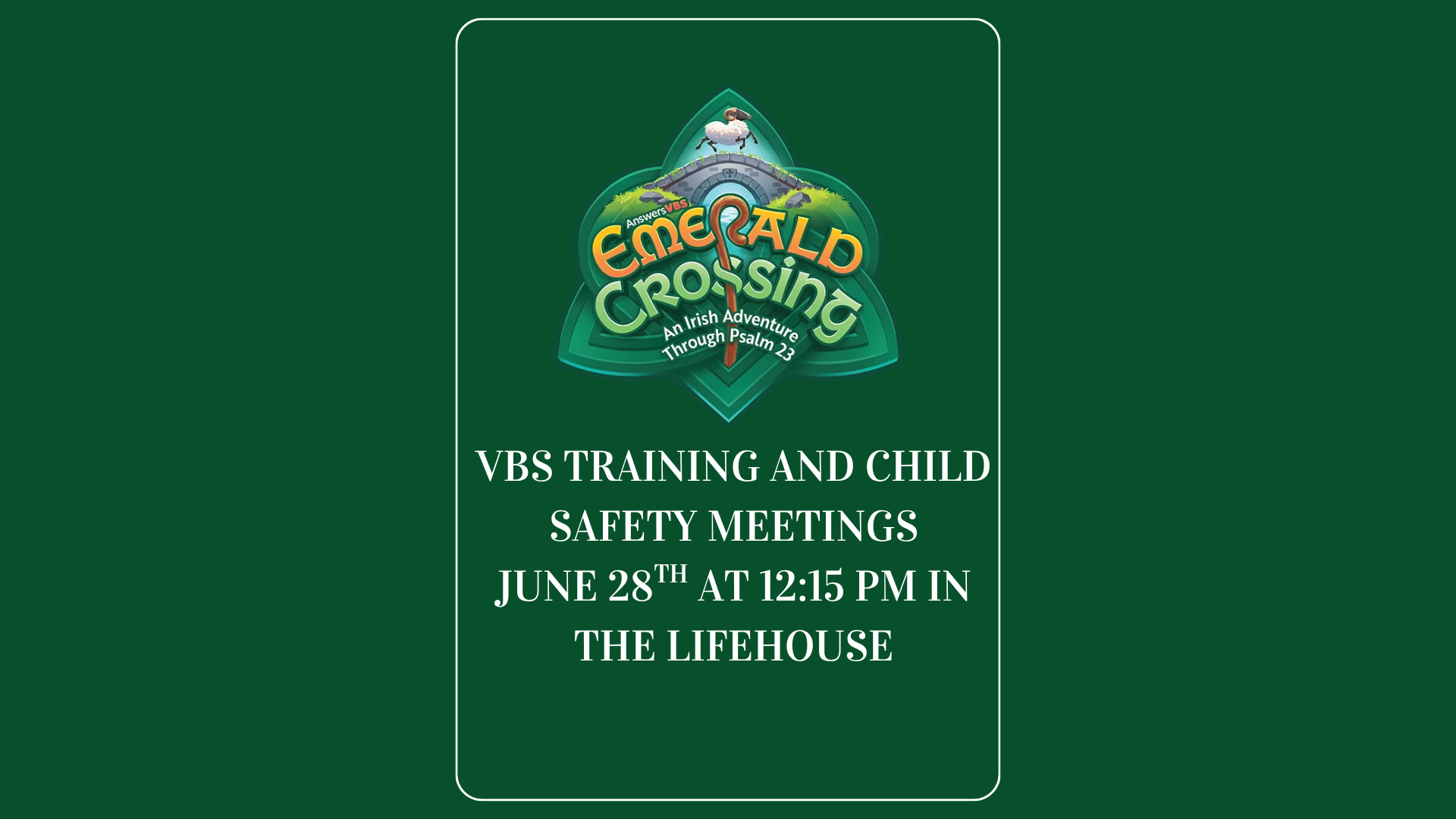 VBS Volunteer and Child Safety Meeting